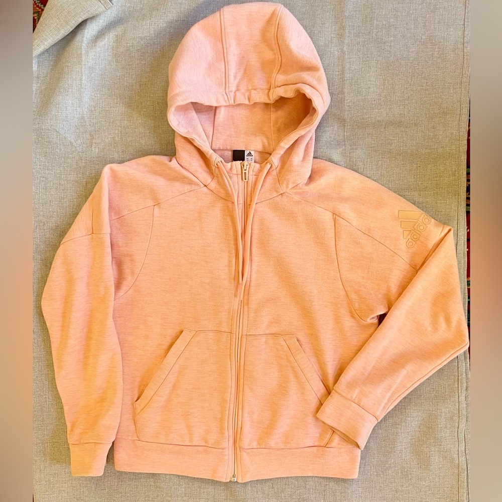 Adidas salmon zip-up hoodie